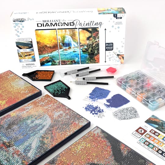ArtSkills® Brilliant Art Autumn Waterfall Stretched Canvas Diamond Painting Kit